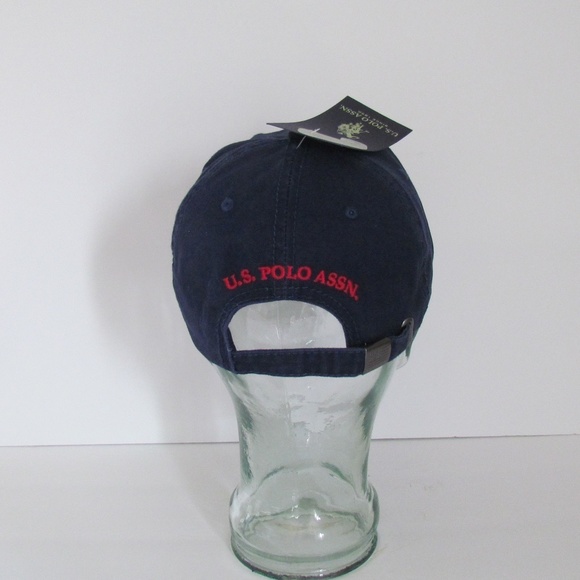 US POLO ASSN. Women's Navy Adjustable Strap Red Logo Baseball Hat - NWT - Picture 4 of 5